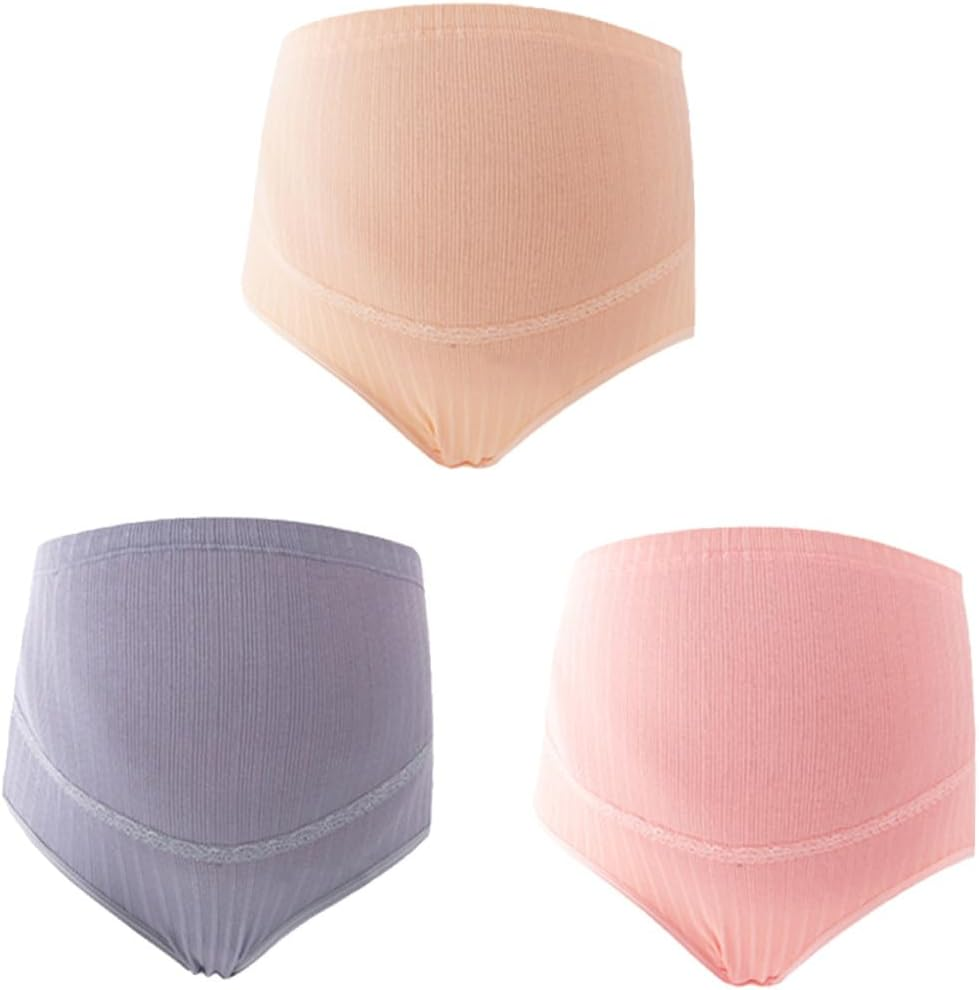 Baluue 3Pcs High Waist Maternity Underwear Cotton Comfortable Pants for Pregnant Women Postpartum Belly Support Random Color image number 1