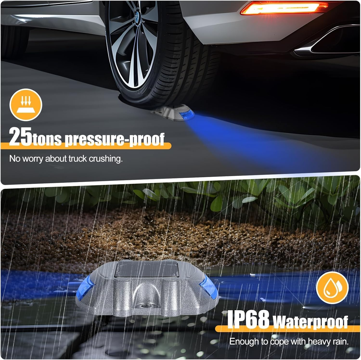 Solar Driveway Lights,12Leds Outdoor Road Step Dock Light image number 4