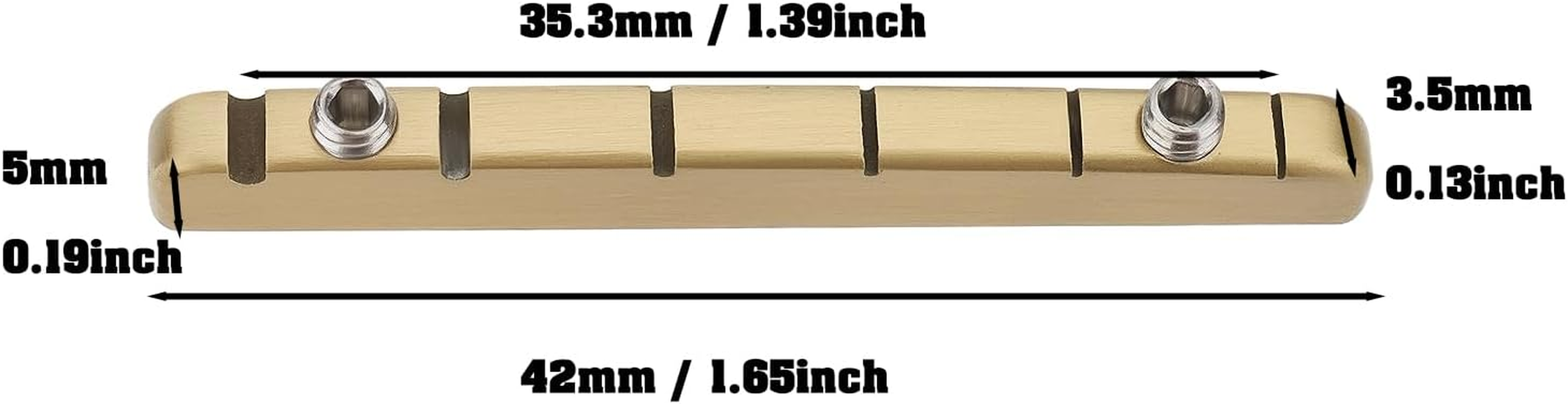 YINETTECH Electric Guitar Brass Bridge Nut 42Mm Height Adjustable Electric Guitar Nut 6 String Guitar Nut Suitable for ST TL Style Electric Guitar image number 6