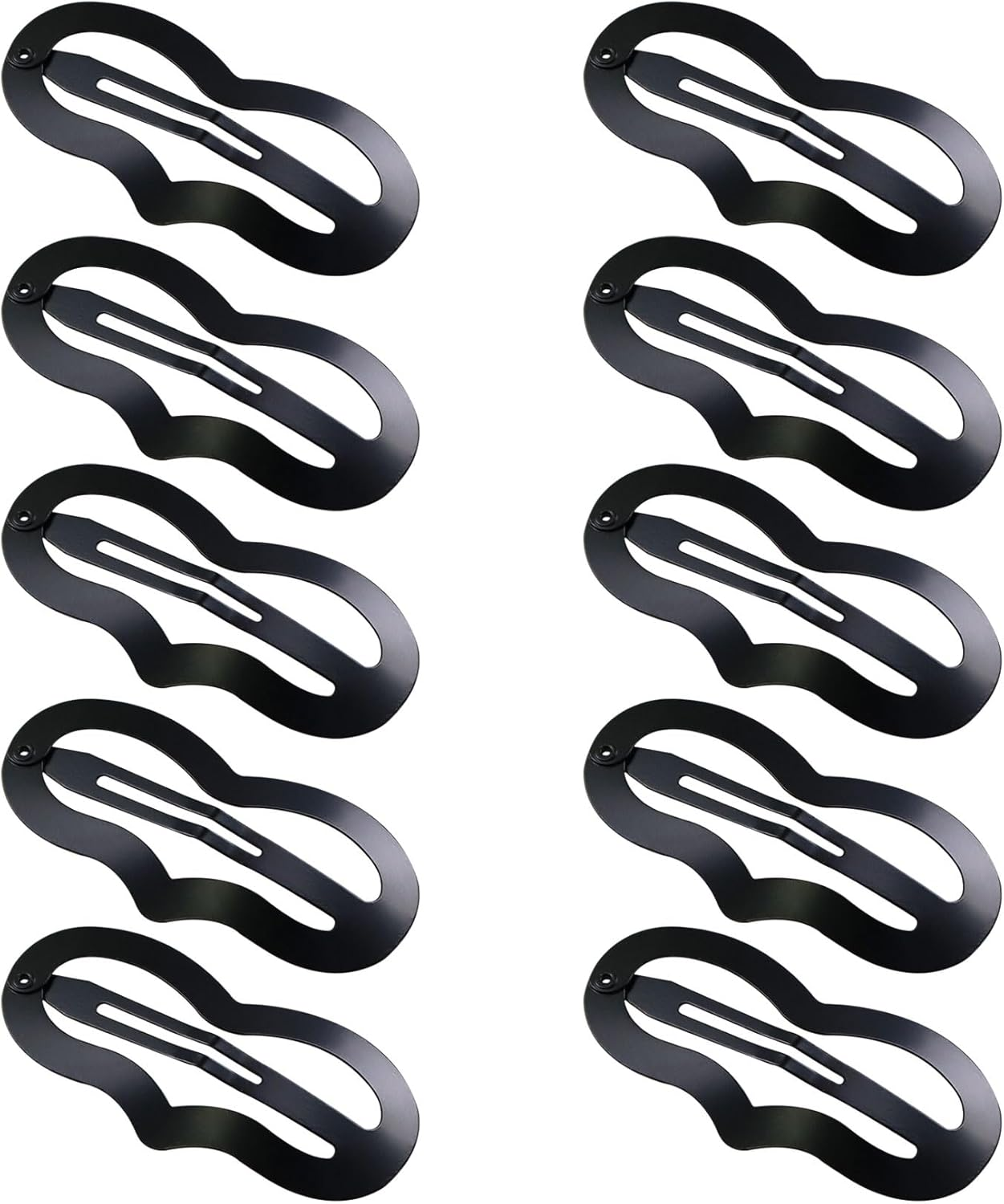 Hair Clips Girls Pack of 10 6 Cm Large Snap Hair Clips Hair Clips Metal Hair Clips Black Hair Clips Hair Accessories Hair Clip for Girls, Men and Women, Heart-Shaped image number 6