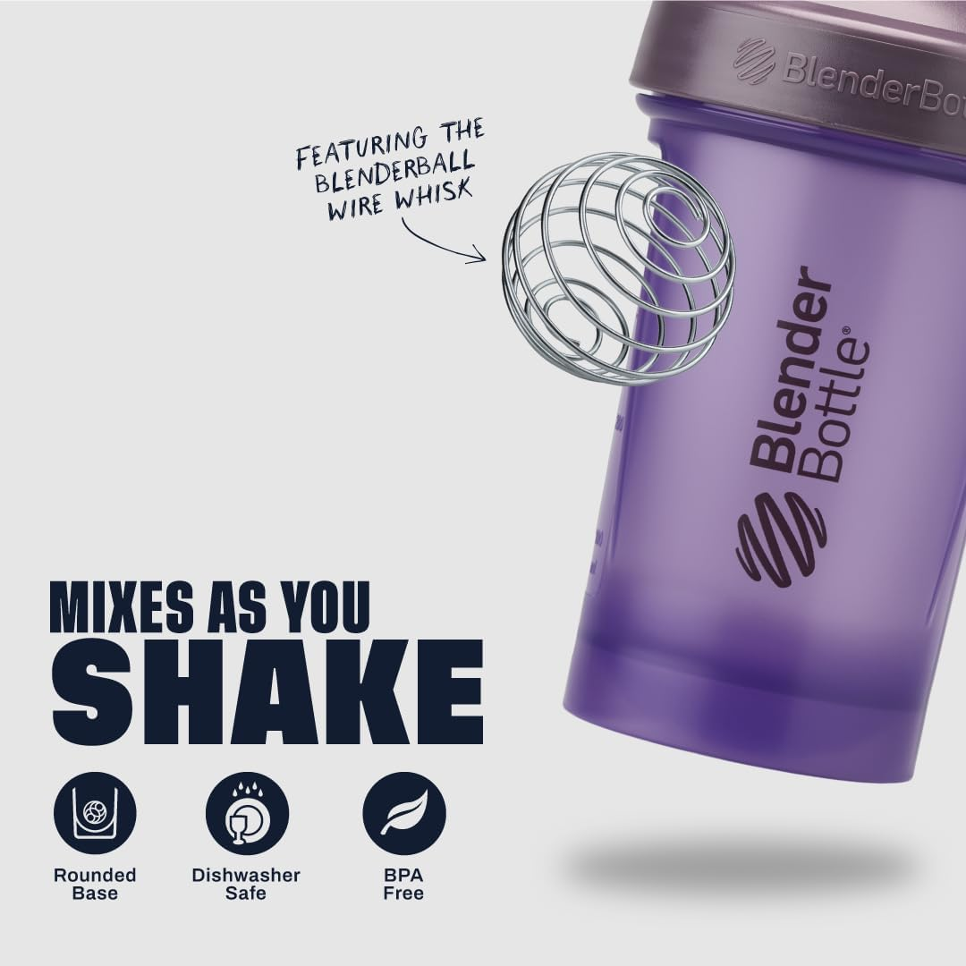 Blenderbottle Classic V2 Shaker Bottle Perfect for Protein Shakes and Pre Workout, 20Oz, Full Color Purple image number 5