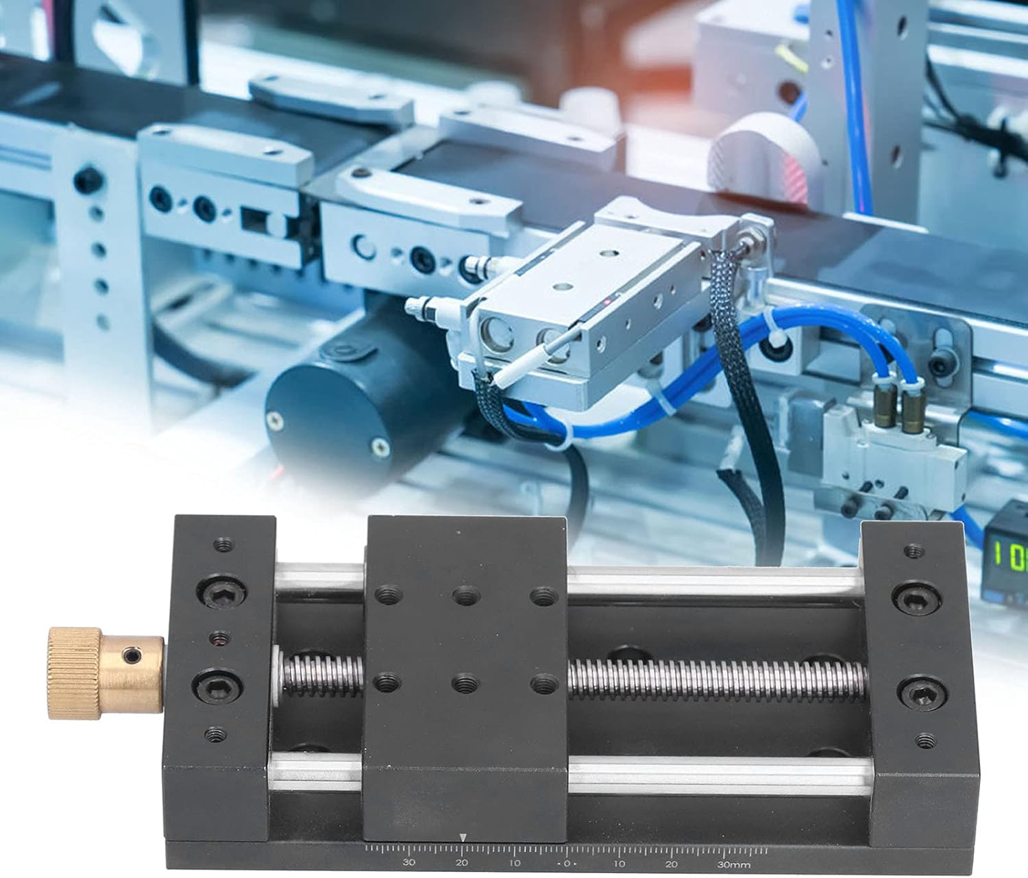 Linear Stage Table, 75Mm M5 Stroke Aluminum Alloy CNC Linear Stage Motion Actuator Sliding Table Linear Rail Guide Rail Stage with Base Stepper Motor for CNC Automation, 40 X 70Mm image number 6