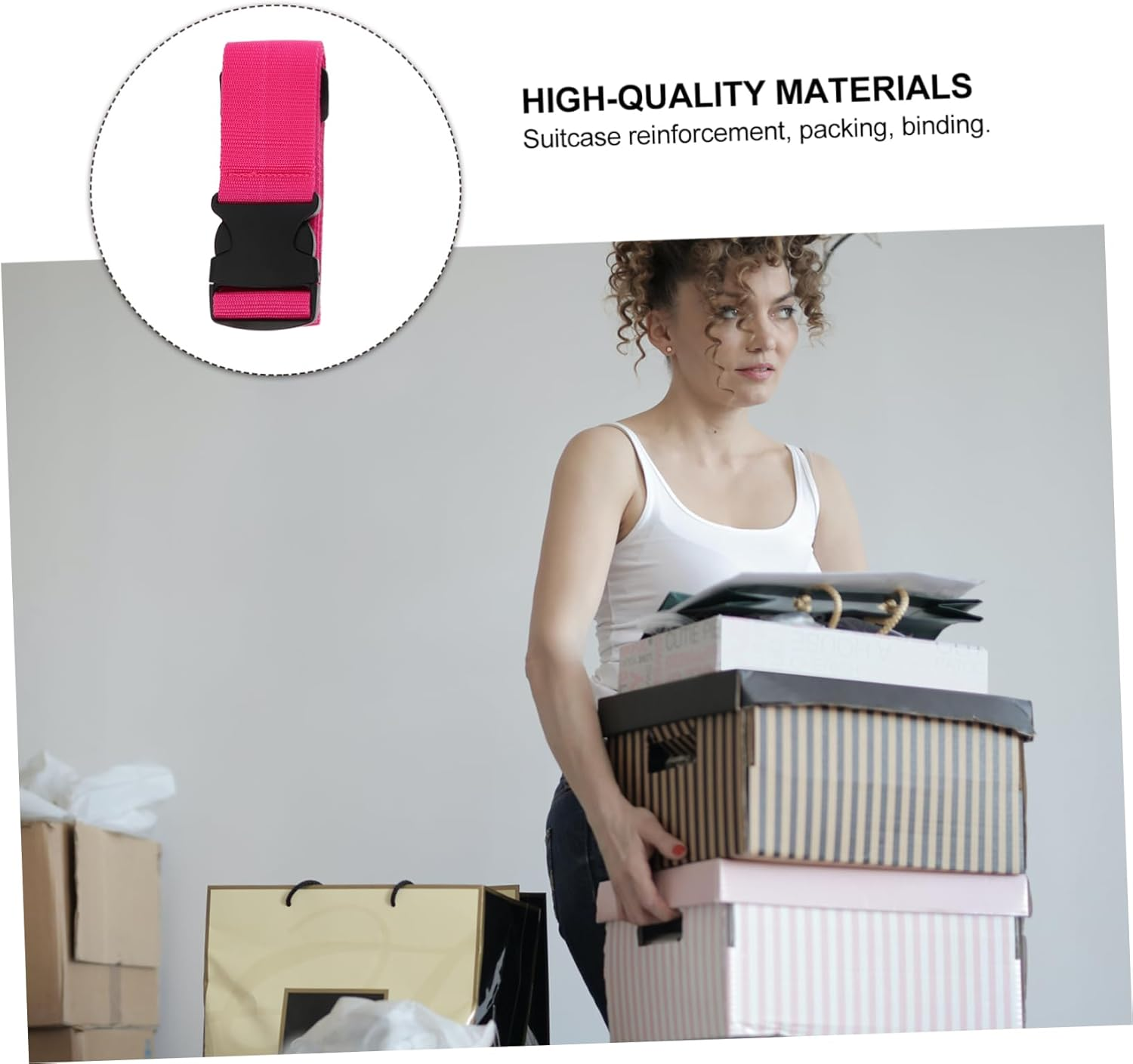 LALAFINA 5Pcs Luggage Straps Tie down Straps Adjustable Luggage Belt for Suitcase Lash Fastening for Travel Suitcase image number 3