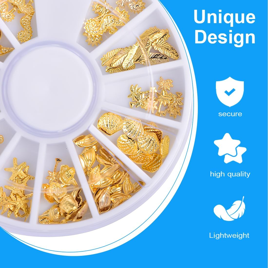 Tomedeks 2 Boxes 3D Nail Charms,Gold Silver Nail Stuff,3D Metal Nail Charms,Nail Art Charms,Summer Beach Charms,Nail Gems,Assorted Styles,Girls Nail Art DIY Accessories image number 4