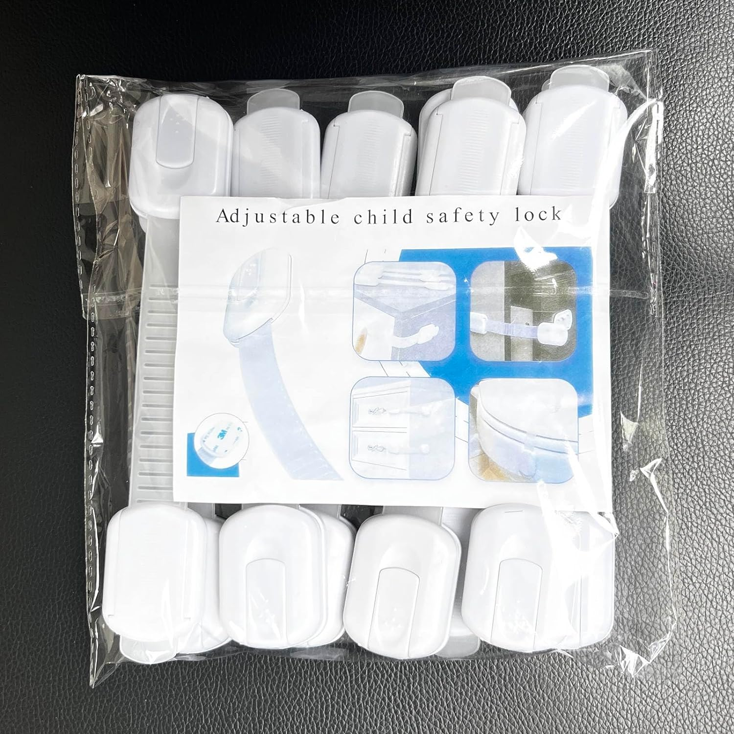 ONE Click Baby Proof Adjustable Child Safety Locks (8-Pack) I Multi-Purpose Use for Cabinets, Cupboards, Toilets, Fridge, Oven, Bins | Strong 3M Adhesive. image number 4