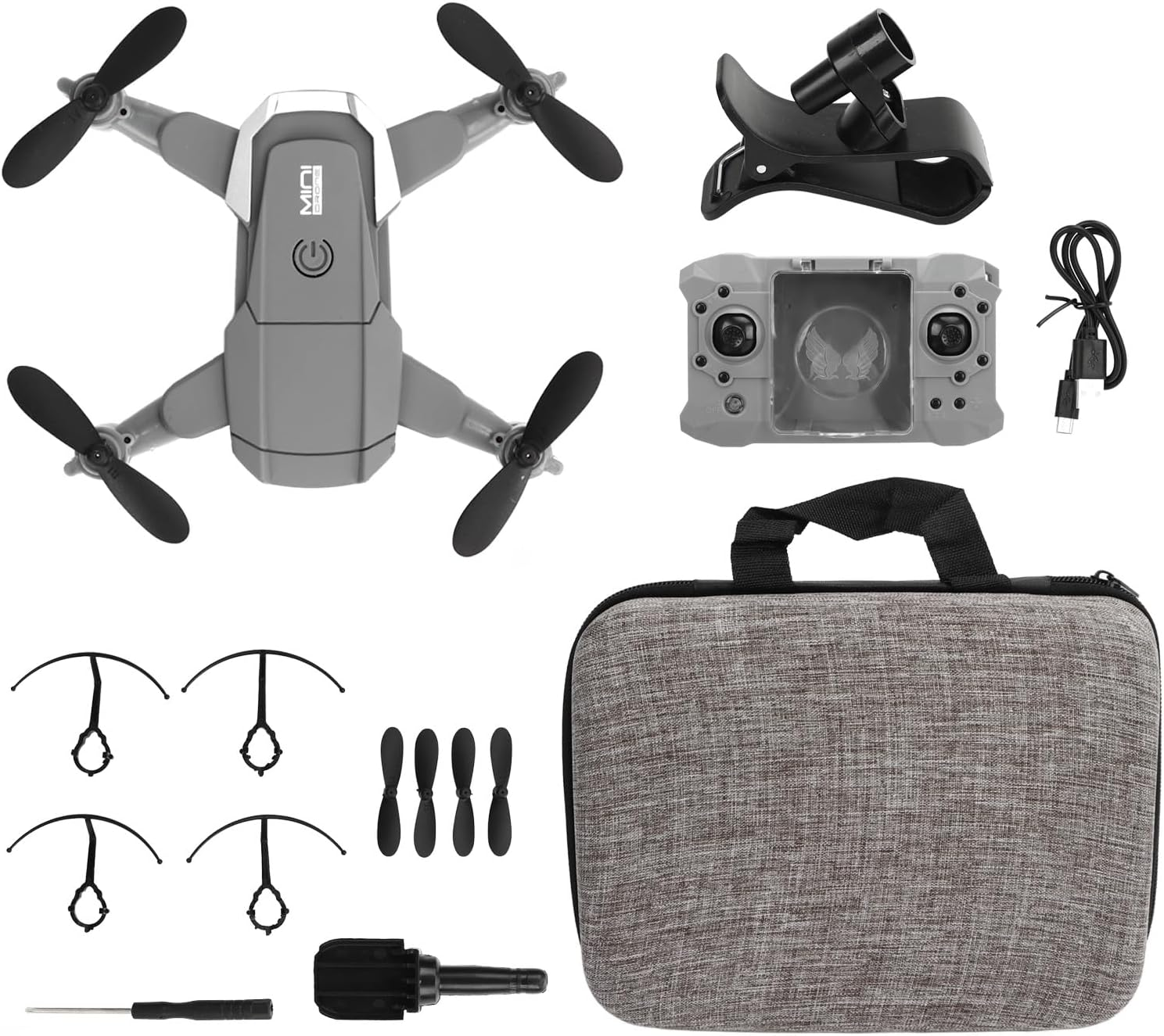 KY905 Black Mini Drone with 4K Camera, 4 Axle Drone Wifi HD Transmission with Carrying Case, Hobby RC Quadcopters Multirotors with Gesture Photography image number 1