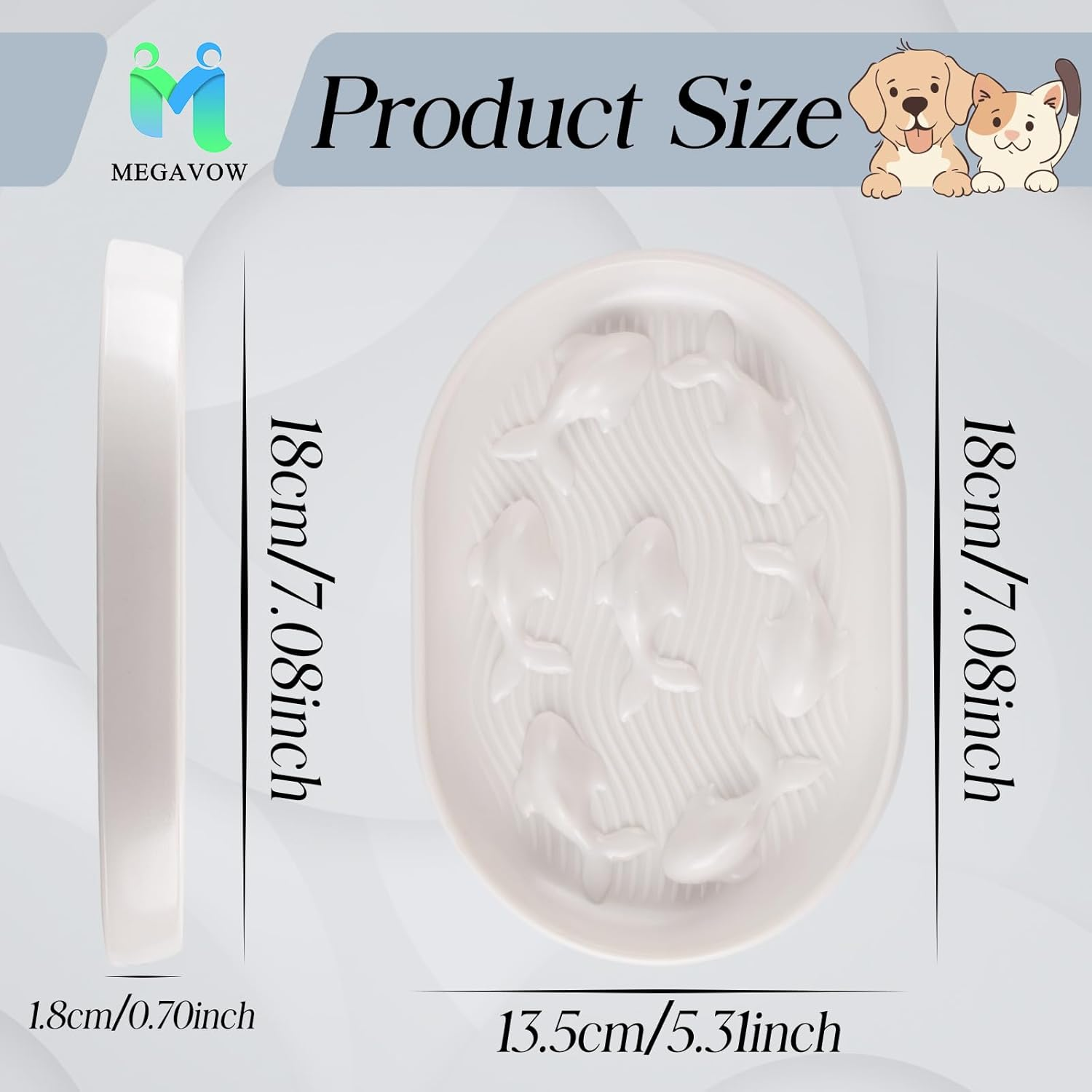 MEGAVOW Pack of 2 Dog Bowls, Slow Feeder, Interactive Pet Feeding Bowl, Slow Feeding Dog Bowl, Cat Bowl, anti Sling Bowl, Slow Feeder for Dogs and Cats, Reduces Swallowing and Overeating image number 2