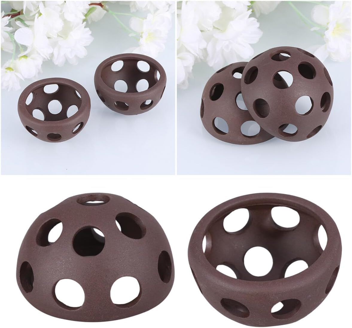 Jojofuny Shrimp Nest Breeding Nest for Small Fish Ceramic Porous Shrimp House Natural Texture 2 Pcs Included for Aquarium Breeding Tanks Guppies and Aquatic Pets image number 6