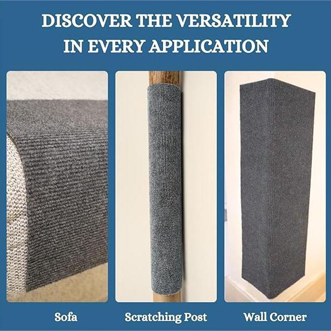 Cat Scratching Mat, Cat Scratching Mat, Cat Wall Scratching Boards, Trimmable Self-Adhesive Cat Couch Protector, Cat Scratching Mat, Self-Adhesive Carpet Mat Pad Replacement (Dark Grey, 30 X 100 Cm)