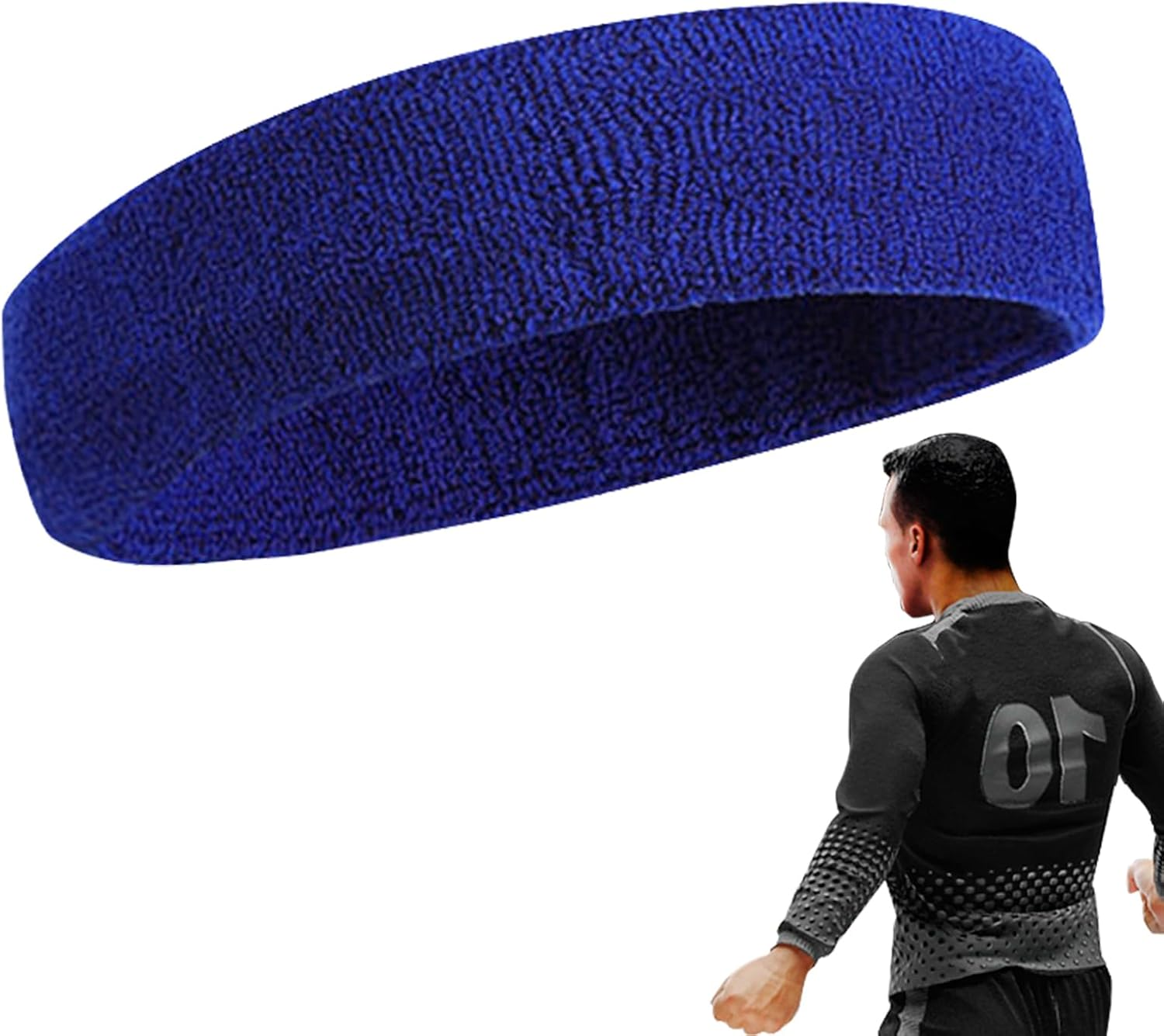 Sports Headband Women Men Sweatbands Head Forehead Terry Cloth Headband Sports Headbands Moisture Wicking Athletic Cotton Terry Sweatband Sweat-Absorbing Headband