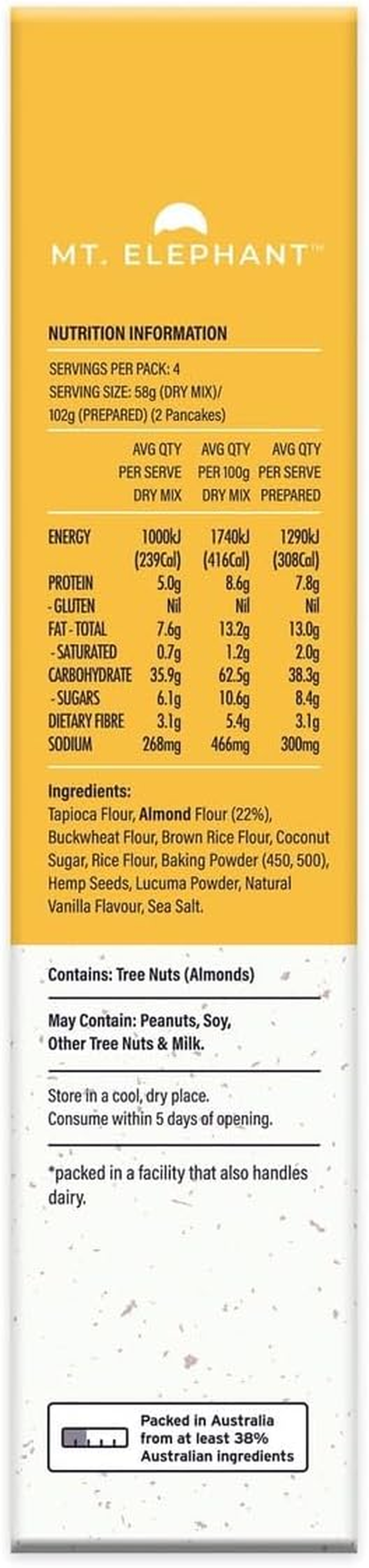 Mt. Elephant Very Vanilla Wholefood Pancake Mix 230 G image number 2