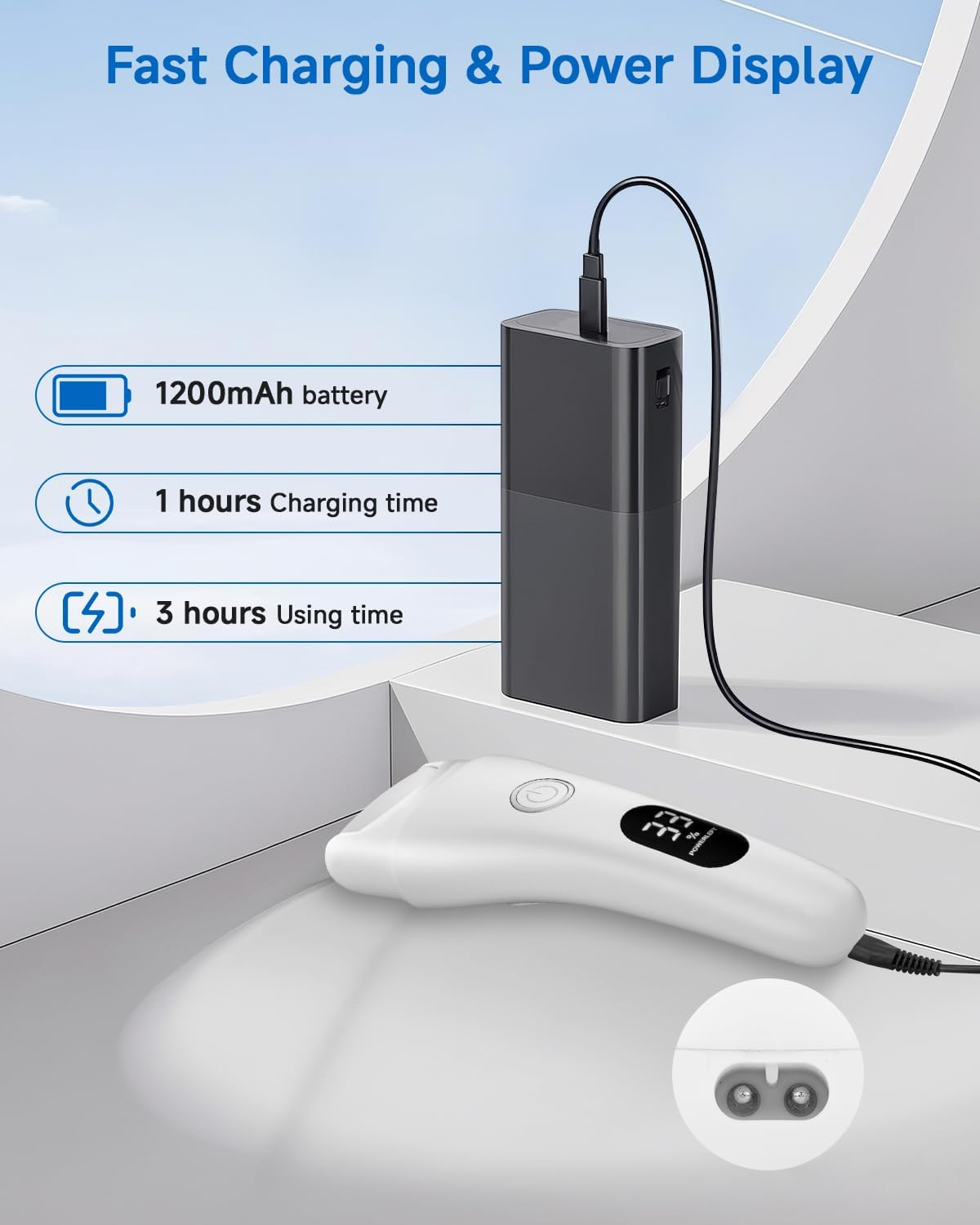 Electric Callus Remover - Callus Removal Foot Electric - Electric Callus Remover with 3 Gears, 6 Replacement Rollers, Waterproof Foot File for Cracked Heels, Callus Removal (White-6) - White image number 2