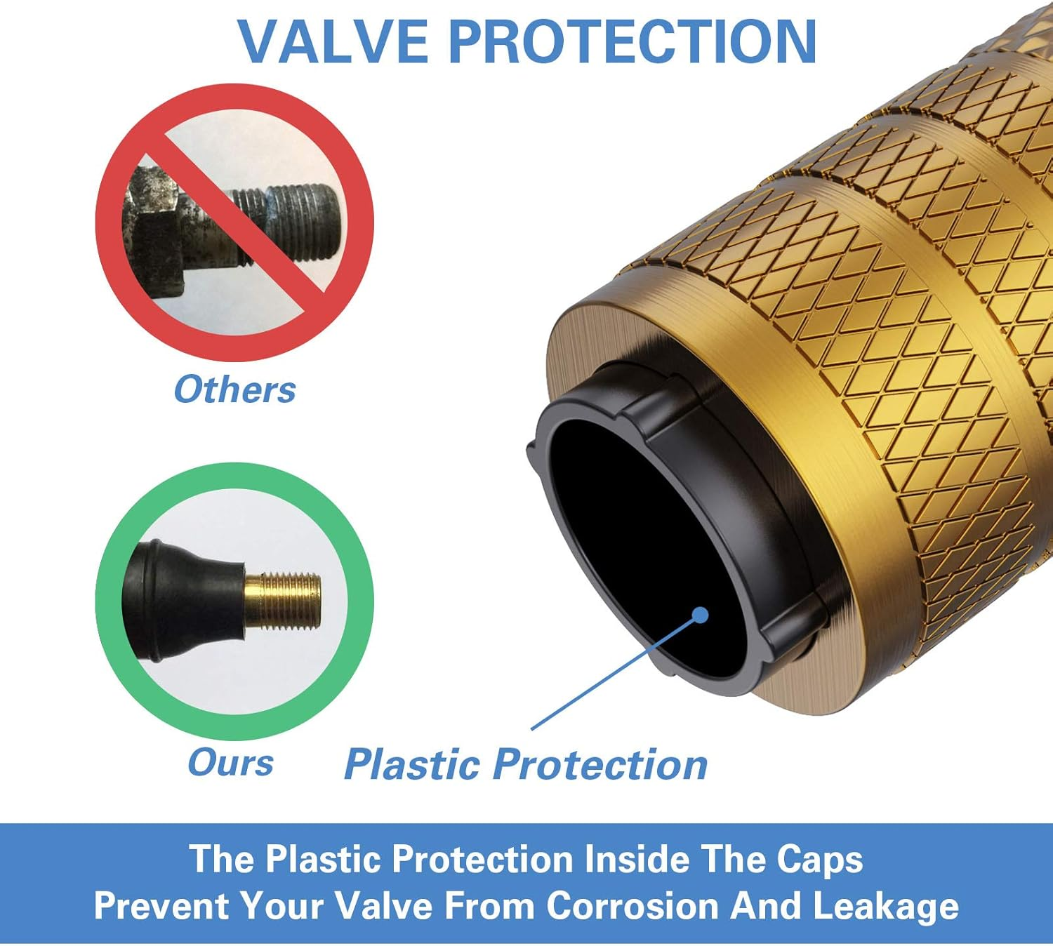 Ckauto Tire Valve Stem Caps, Golden Yellow, 4 Pcs/Pack, Anodized Aluminum Tire Valve Cap Set, Corrosion Resistant, Universal Stem Covers for Cars Trucks Motorcycles Suvs and Bikes - Pink image number 4