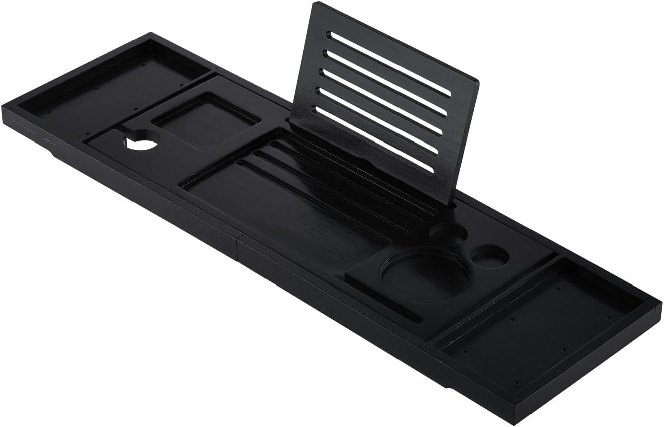 Bath Caddy Tray for Bathtub, Bathroom Bathtub Tray with Table Holder - Birthday Gifts for Women, Warming Gifts, Adjustable Bath Tray Bamboo Bathroom Accessories (Natural)