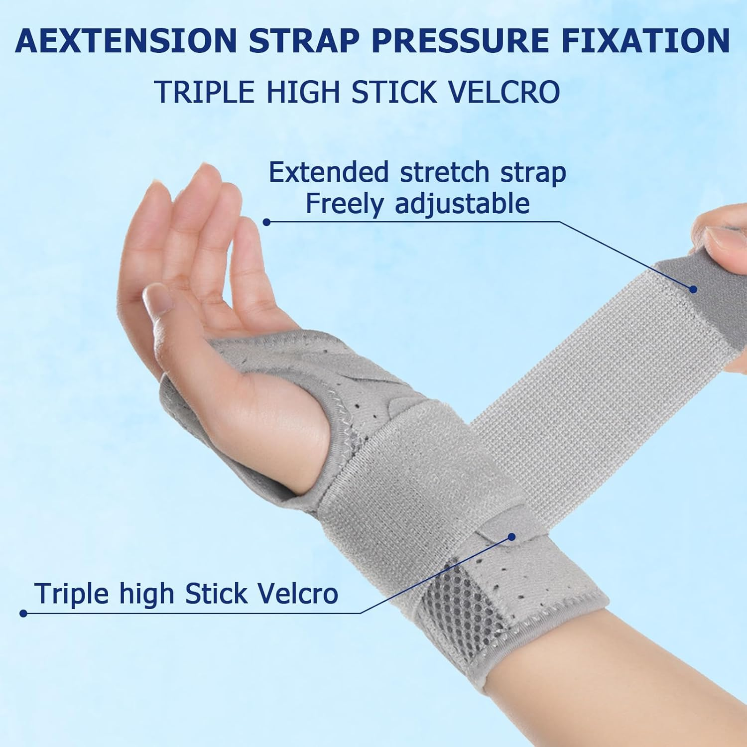 Carpal Tunnel Wrist Brace，Alleviates Tendonitis Wrist Brace Equipped with 2 Metal Stabilizers, Adjustable Wrist Support Wrap for Arthritis, Tendonitis, Sprains (Gray, L, Left) image number 5