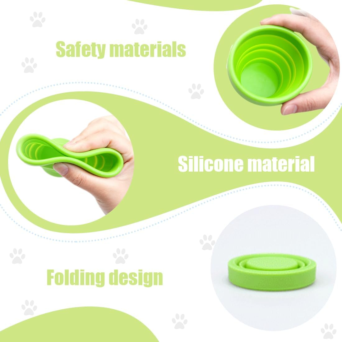 SGERUFZ Folding Cup Silicone with Lid Reusable Foldable Outdoor Camping Folding Cup for Hiking/Picnic/Travel image number 3