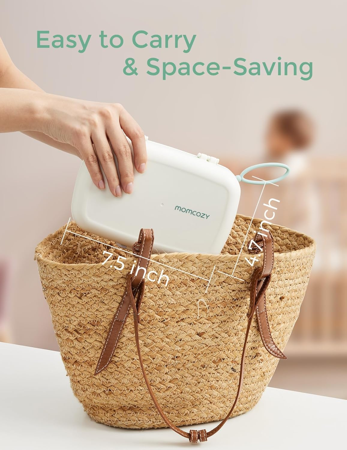 Momcozy Bottle Brush Set - Baby Bottle Cleaner Kit with Silicone Brush, Nipple Brush, Straw Brush, Soap Dispenser, Drying Rack - 7 in 1 Bottle Cleaning Tool for Home and Travel, Green image number 1