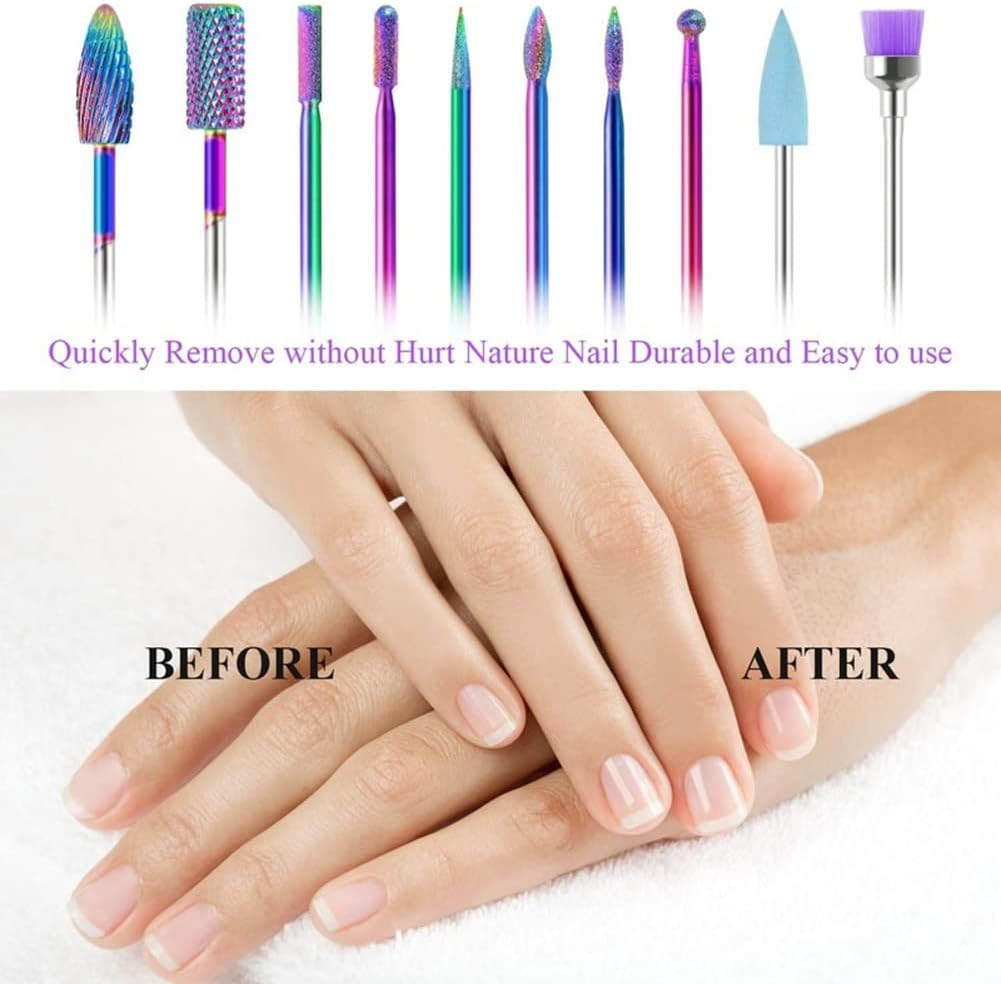 Katutude Nail Drill Bits Set, 10 Pcs 3/32 Inches Tungsten Carbide Nail Drill Bits for Acrylic Nails Gel Nails Removing/Professional Cuticle Polishing Bits Manicure Pedicure Nail Drill Tool image number 4