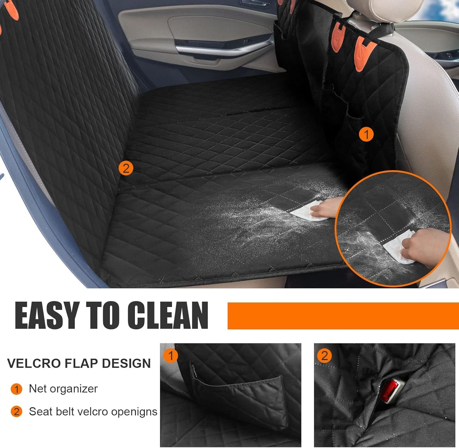 Lordap Back Seat Extender for Dogs,Hard Bottom Dog Car Cover Bed Camping Mattress,Dog Hammock Travel Bed,Non Mattress SUV Truck (Black) image number 3