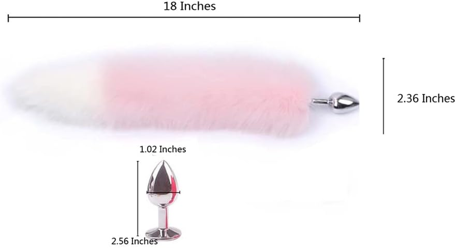 OOIIXX Sexy Tail Anal Plug, Adult Sex Toys for Cosplay & SM (18"Pink)