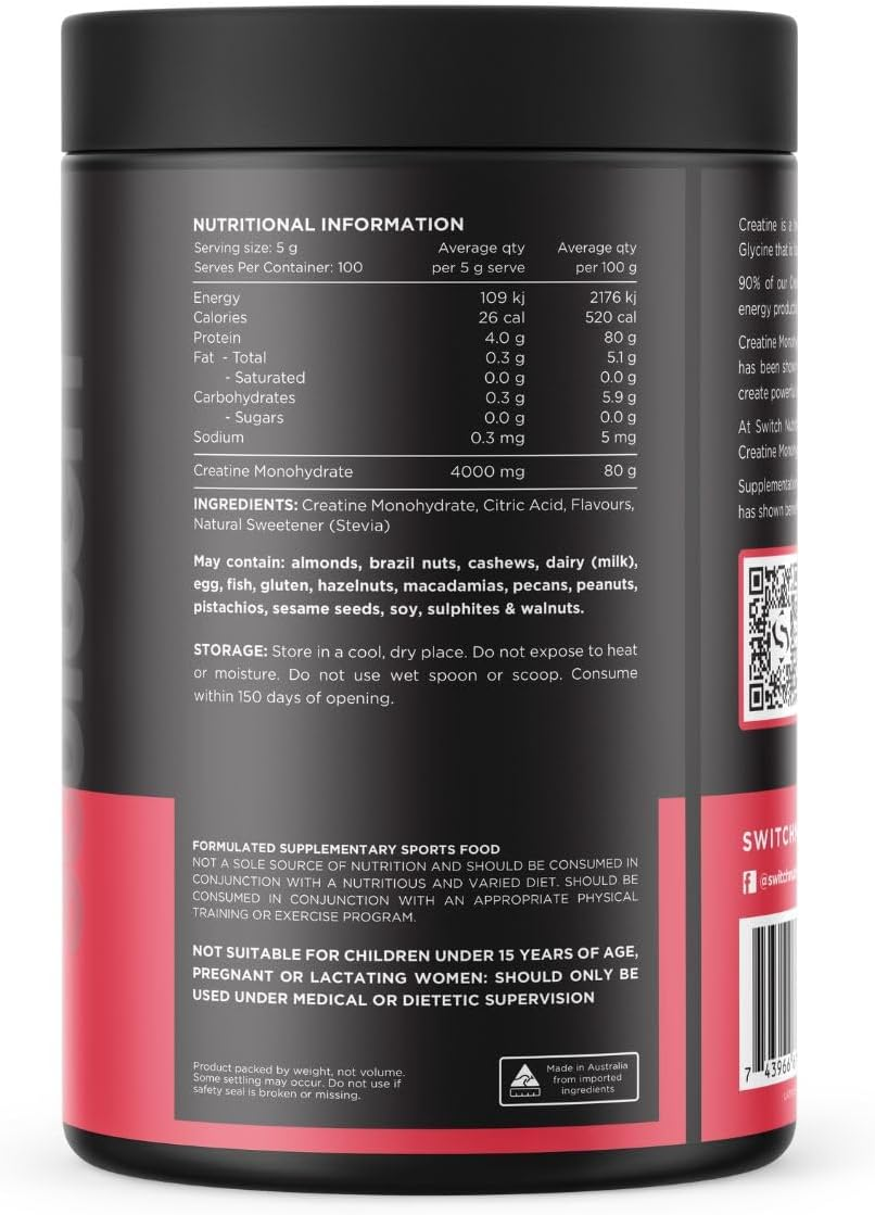 Switch Nutrition Flavoured Creatine 500Gm Lime image number 2