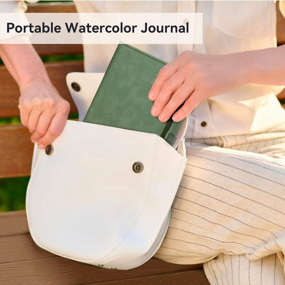 LIGHTWISH Watercolor Sketchbook,100% Cotton Acid Free Watercolor Journal,300Gsm/140Lb Hot Press Watercolor Paper for Artists,Adults,Students,20 Sheets,9.25 * 6.3 Inches image number 5