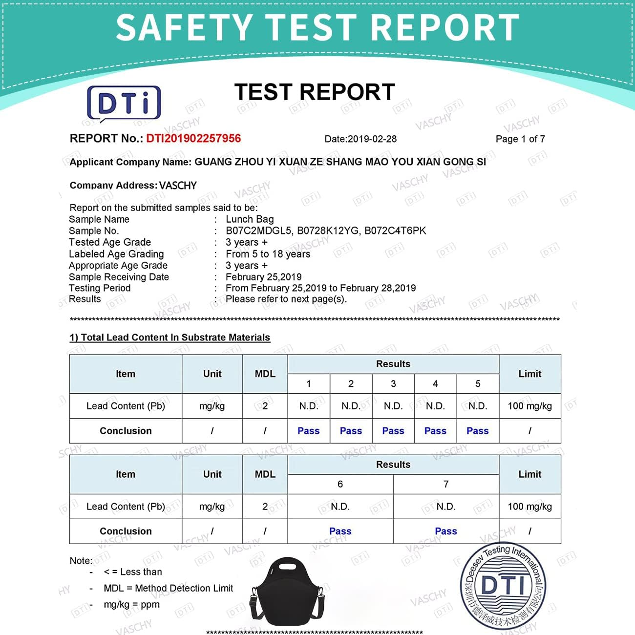 Lunch Bag for Women, Vaschy Big Girls' Neoprene Insulated Container Men Cooler Bag for Work, School, Picnic with Detachable Adjustable Shoulder Strap Classic Black image number 6