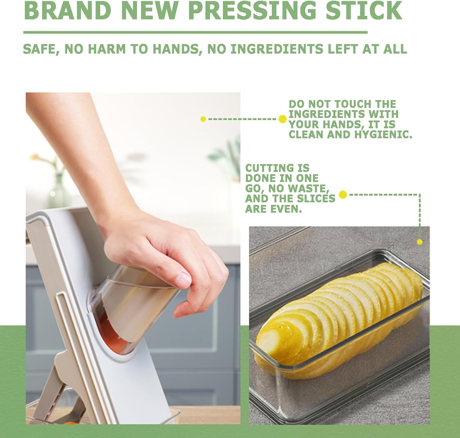 Vegetable Chopper, Multi-Function Manual Vegetable Cutter, Foldable Mandoline Vegetable Slicer with Crisper 3 Blades and Push Rod for Veggie Onion Potato Salad Food Chopper Chopper Kitchen Tools. image number 1