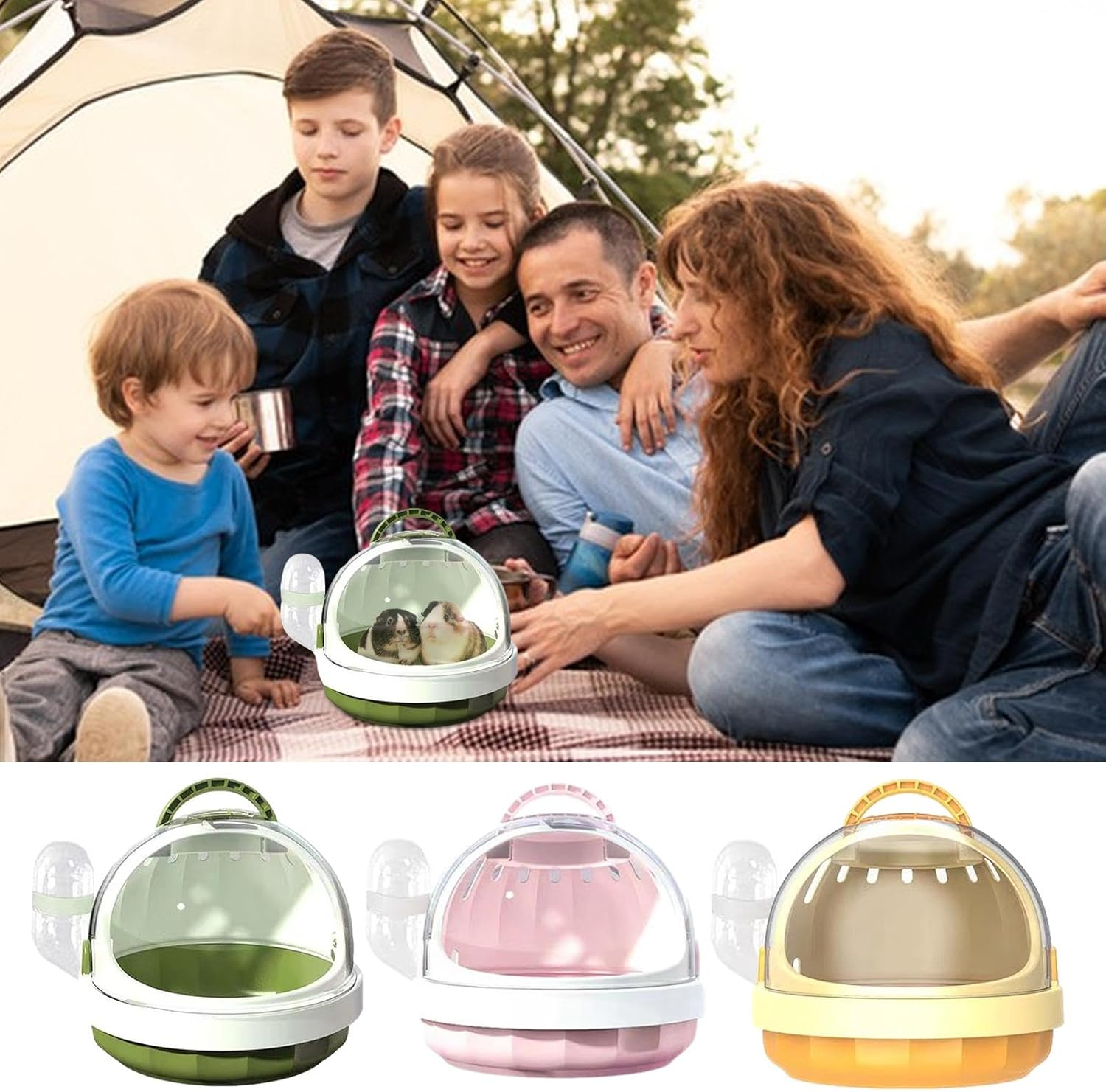 Hamster Travel Carrier Bag | Panoramic View Small Animal Pet Carrier with Detachable Water Bottle | Conveniently Transport Your Guinea Pig or Rabbit in Style image number 2