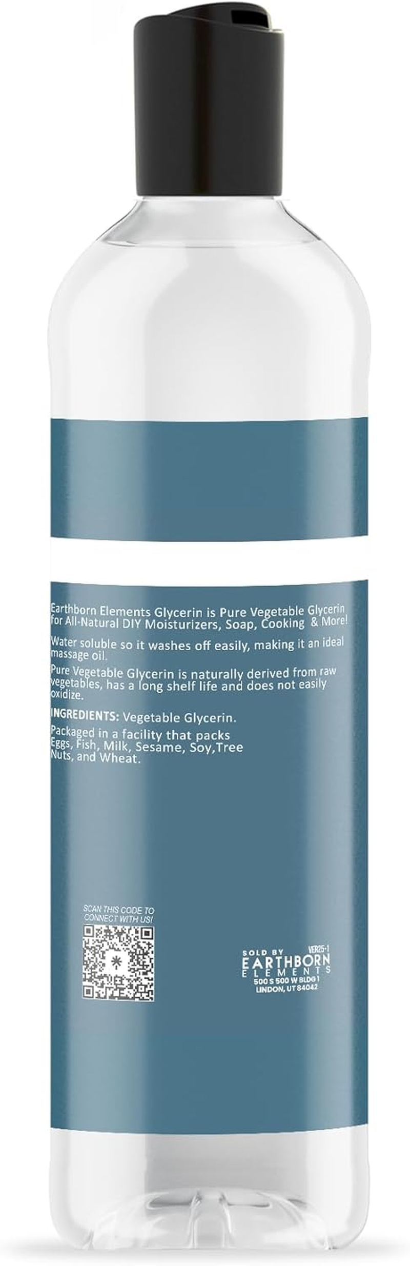 Earthborn Elements Vegetable Glycerin 16 Fl Oz, Food Grade, Pure & Undiluted, No Additives, Moisturizer, Cooking Ingredient image number 1