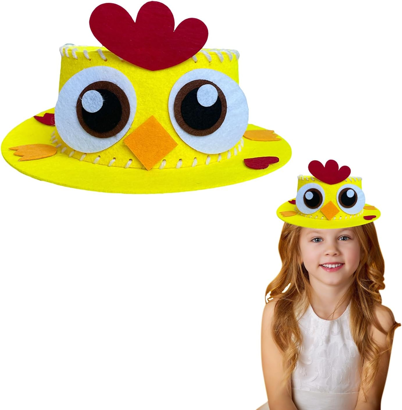 Easter Bonnet Decorations Kit,Yellow Chick Make Your Own Easter Bonnet for Boys & Girls,For Kid Party Activities Decorate,Diy Easter Hat Kit,Easter Party Favors,Easter Craft Supplies image number 2