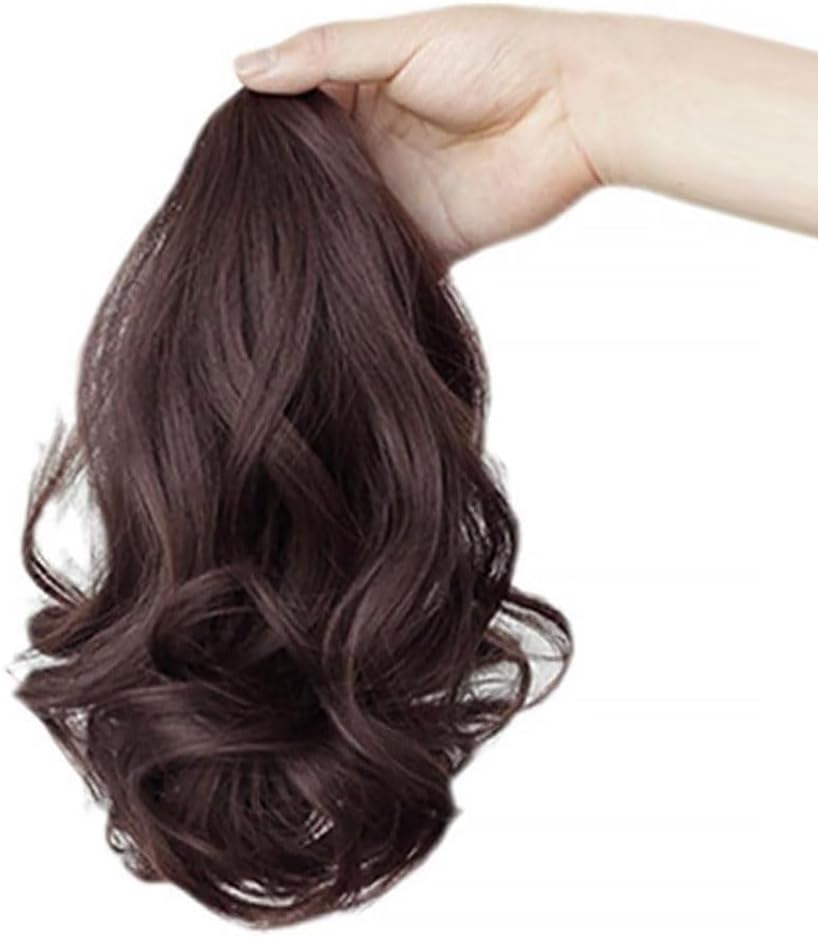 Synthetic Hair Extensions Wigs Women Toupee Short Wavy Curly Claw Ponytail Women Hair Hair Extensions Hair Wigs Clip In（Dark Brown） image number 6