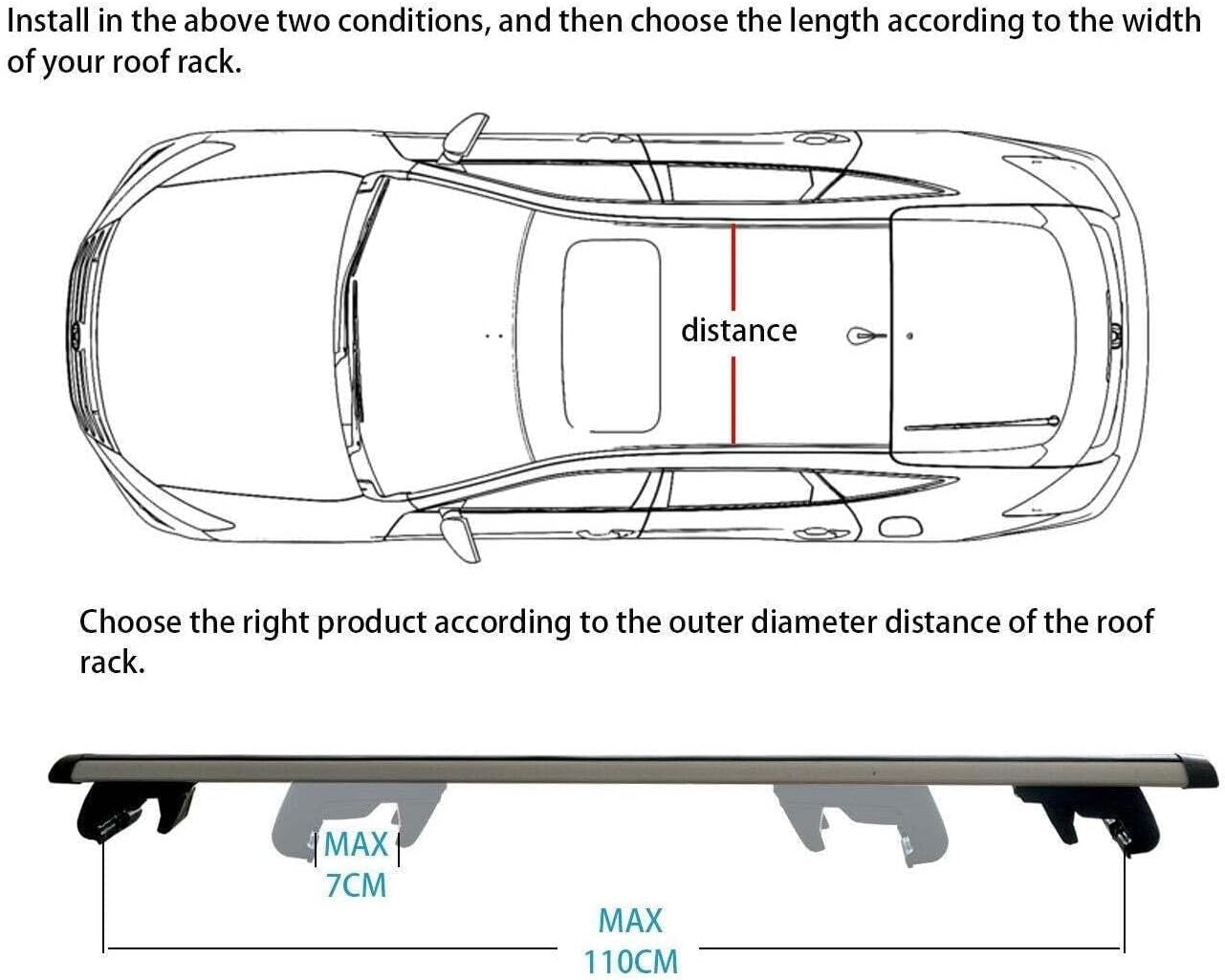Elora Car Roof Rack Cross Bars Luggage Carrier Vehicle Lockable Adjustable 125Cm image number 4