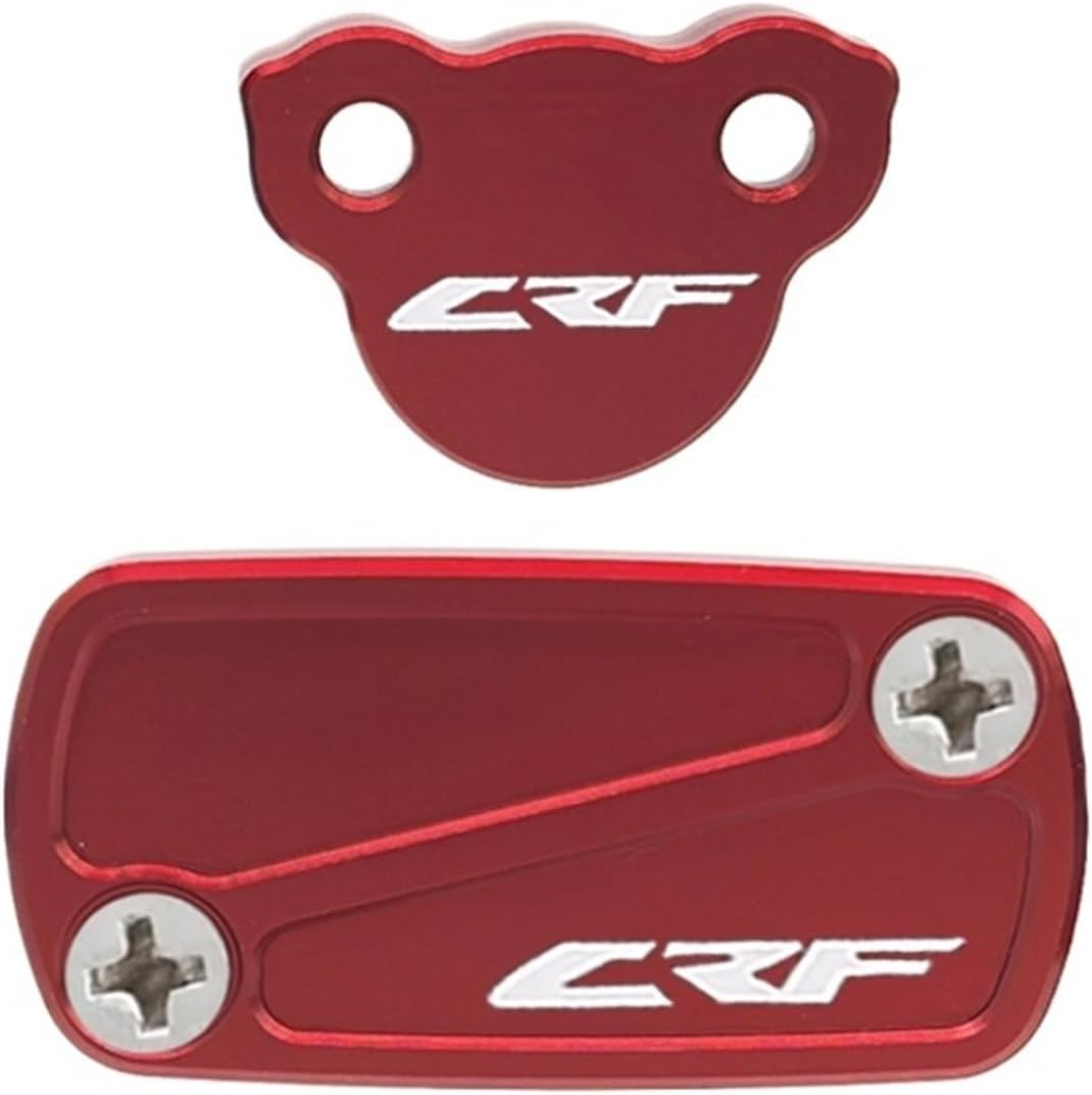 DWESWQQ Fit for H0NDA CRF450R CRF250R CRF150R CRF250X CRF450X CRF 250 450 RX 450L Motorcycle CNC Cap Front Rear Brake Fluid Reservoir Cover(Red) image number 2