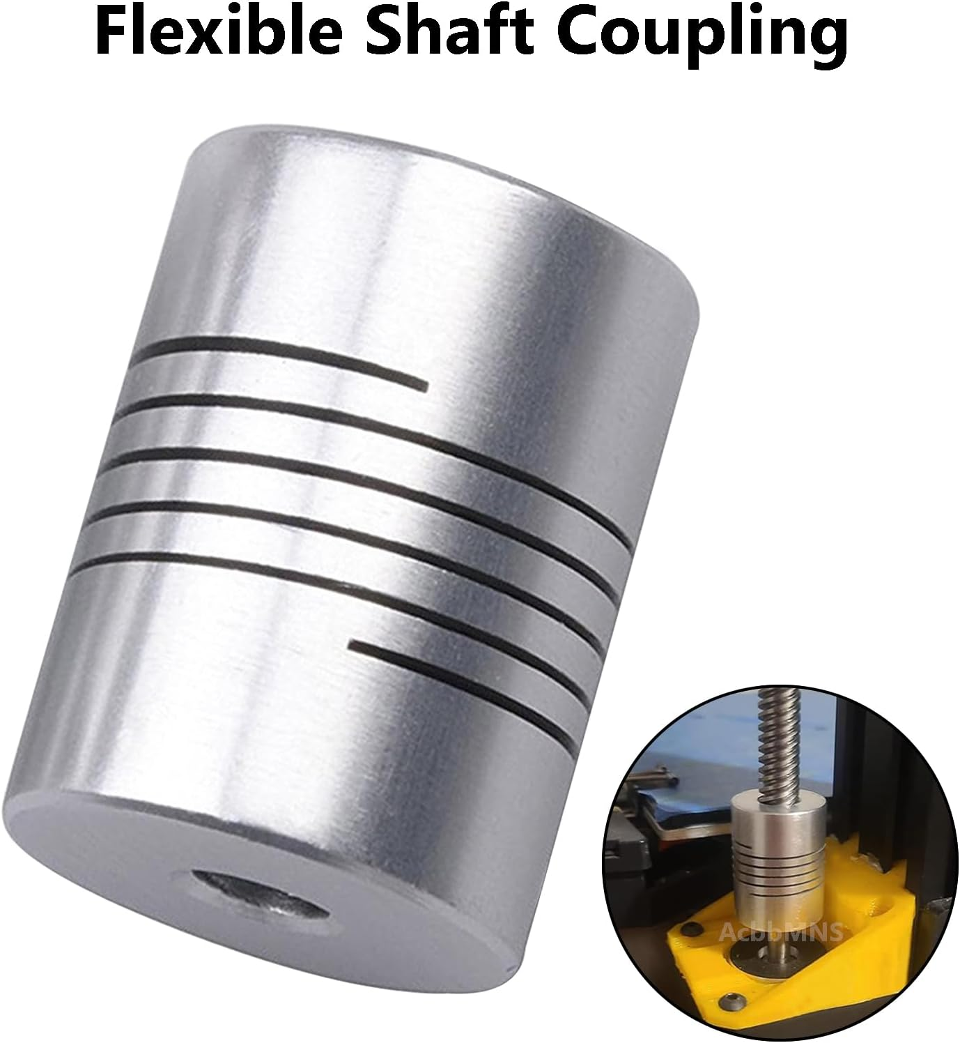 Acbbmns 3Pcs 8Mm to 8Mm Shaft Couplings Aluminum Alloy Flexible Coupler for 3D Printer, 25Mm Length 19Mm Diameter