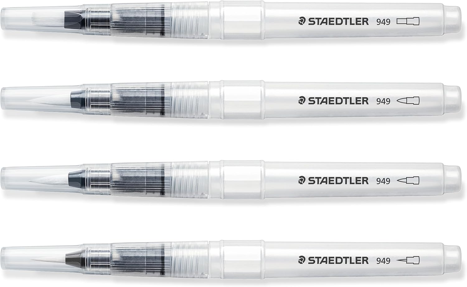 STAEDTLER 949-SBK4-C Design Journey Water Brush for Watercolour Painting (Pack of 4 Assorted Brushes) image number 1