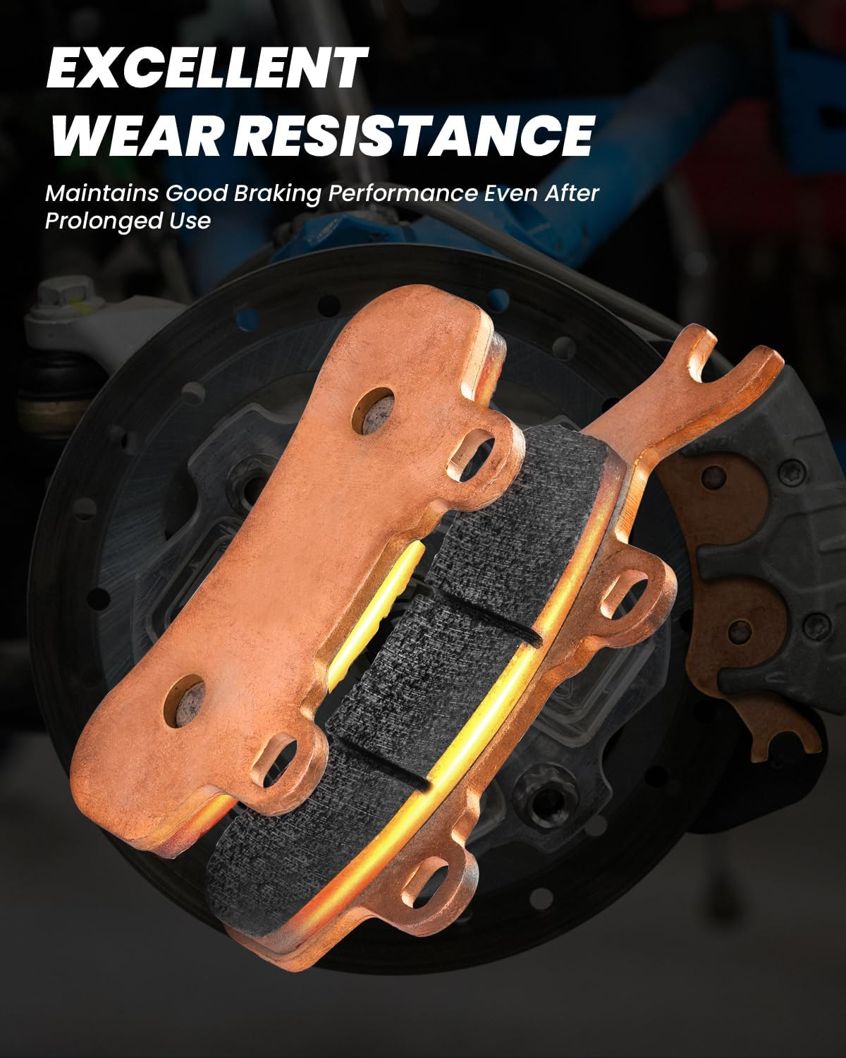 Sintered Brake Pads for Can-Am Maverick X3 & X3 Max 4X4 XRS DPS 2017-2024,2019-2021 Maverick Trail 800 1000 Sport 1000 EFI MAX 1000R Turbo R Traxter T HD5 HD8 HD10, High Braking Performance image number 5