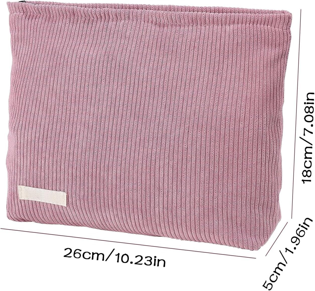Cosmetic Bag Corduroy Makeup Bag,2Pcs Corduroy Cosmetic Bag Travel Makeup Bag image number 4
