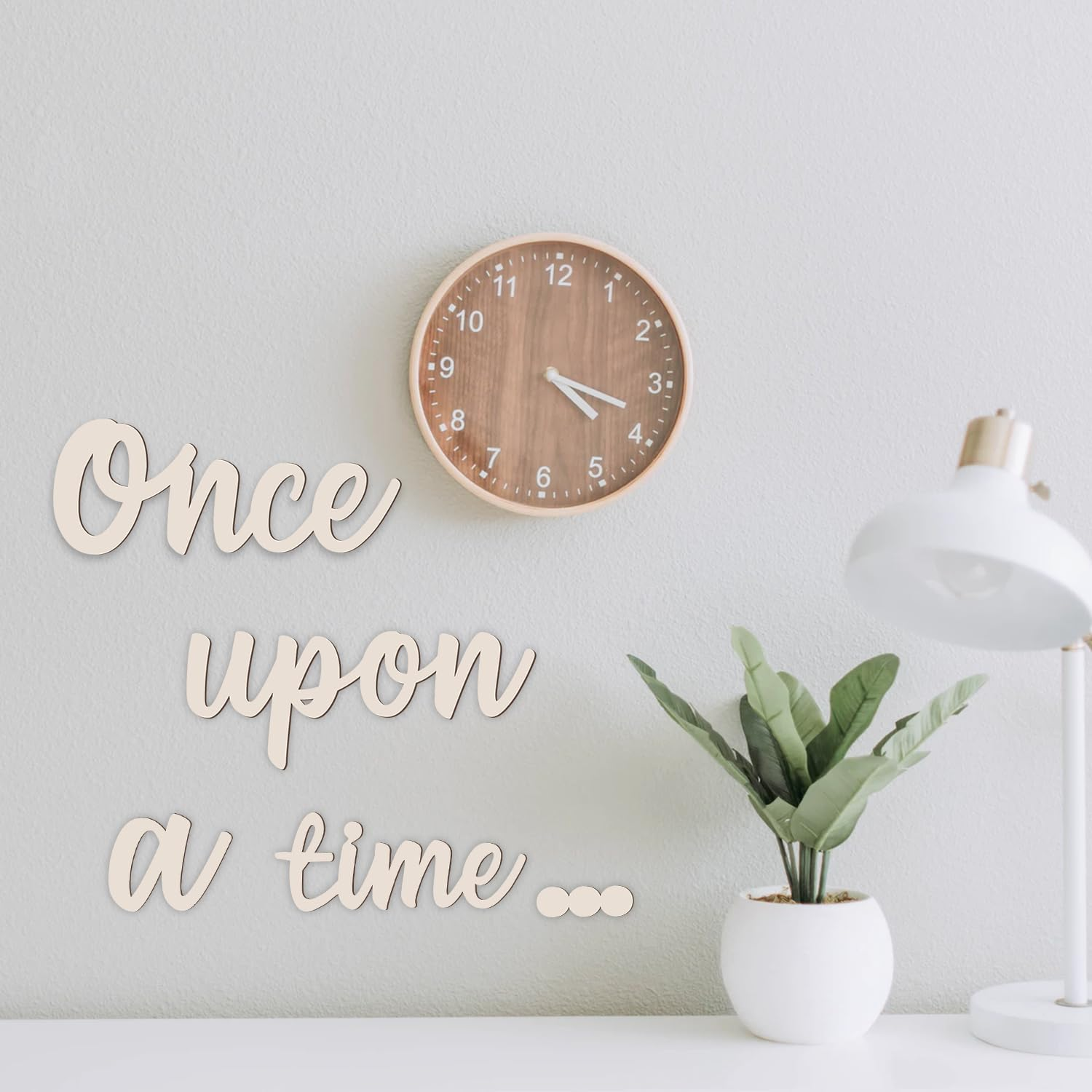 Once upon a Time Sign for Nursery, Wooden Once upon a Time Wall Decor Nursery Sign Wood Word Wall Decor Plaque for Reading Library Corner Nook Kids Room Bookshelf Home D&eacute;cor DIY Decoration image number 3