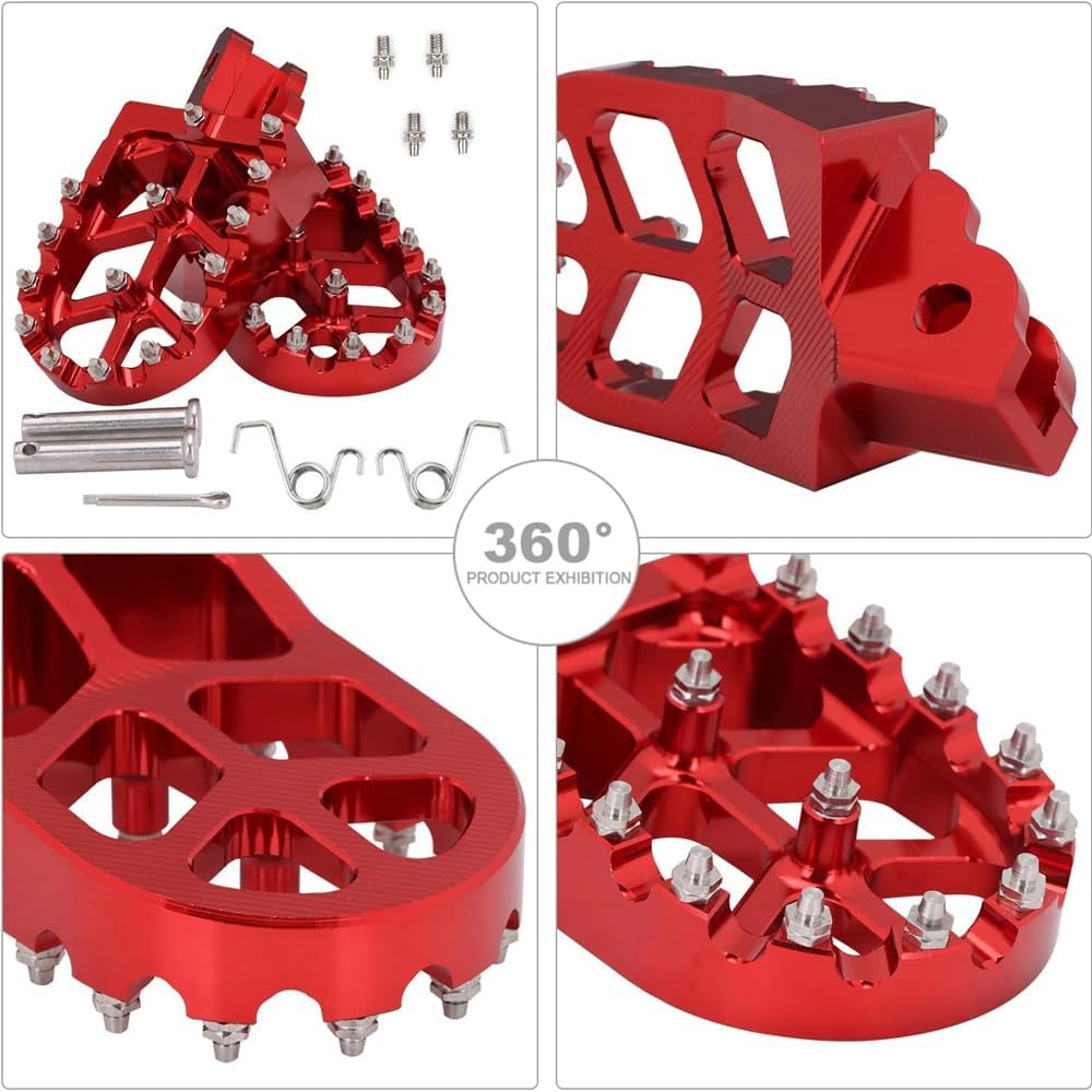 Dirt Bike Foot Pegs,Aluminum Cnc,Wide Footpegs for CRF300L CRF150R CRF250R CRF450R CRF250L CRF250X CRF450X CRF450RL CR125 CR250 Mini Bike Pit Bike Foot Pedals Rests,Performance Dirt Bike Parts image number 5