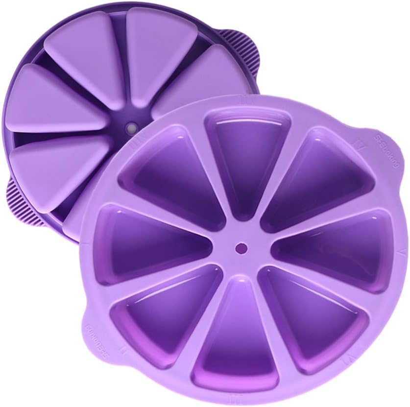 Cake Mold, Baking Molds Triangle DIY 8 Triangle Cavity Silicone Chocolate Cake Cupcake Biscuit Soap Baking Mold for Home Kitchen(Light Purple)