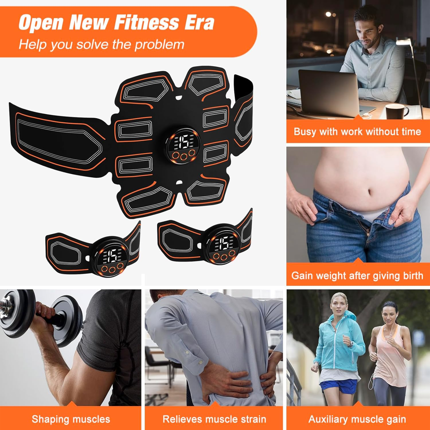 Stimulator, Abdominal Toning Belt Trainer, Abs Workout Equipment, Ab Sport Exercise Belt for Men and Women BFB-11 image number 1