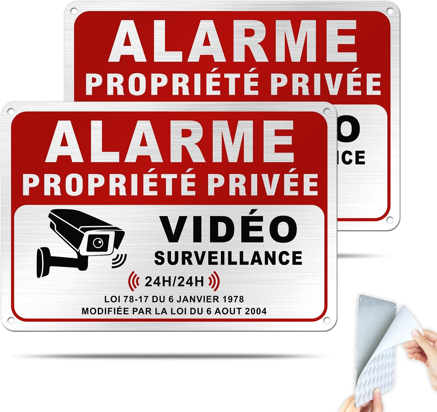 SINMAO Private Property Alarm Sign Placed under Video Surveillance - Camera Surveillance Sticker/Home Alarm Plate/Home Security/Video Surveillance.
