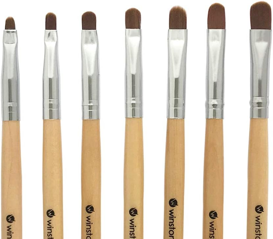 Winstonia 'Wooden Allure' Nail Art Acrylic UV Gel Brushes Tools Set Kit Assorted Size Oval image number 5