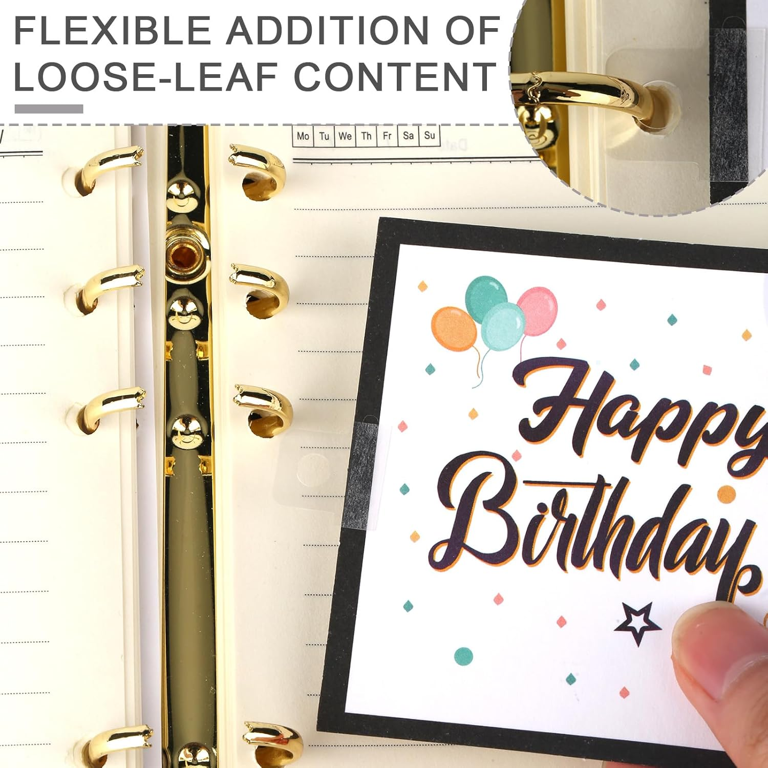 BOXOB 300Pcs Binder Hole Reinforcement Stickers, Self-Adhesive Hole Punch Reinforcement Labels for Loose Leaf Paper Ring Binders Notebooks DIY Scrapbook Photo Album Office School Supplies image number 5