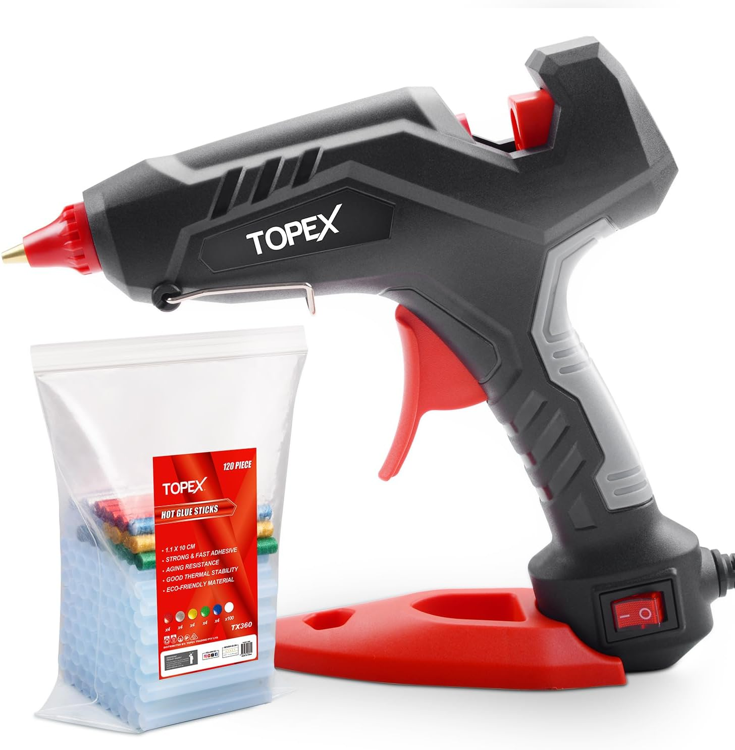 TOPEX 100W Hot Glue Gun Craft Kit & Glue Sticks image number 6
