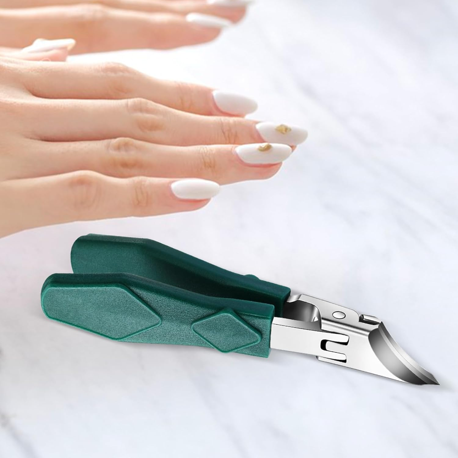 Gihioue Slanted Nail Clippers | Heavy Duty Slanted Anti-Splash Nail Trimmer | Beauty and Health Supplies for Kids Travel Salon Seniors Adults Men Household Women image number 1