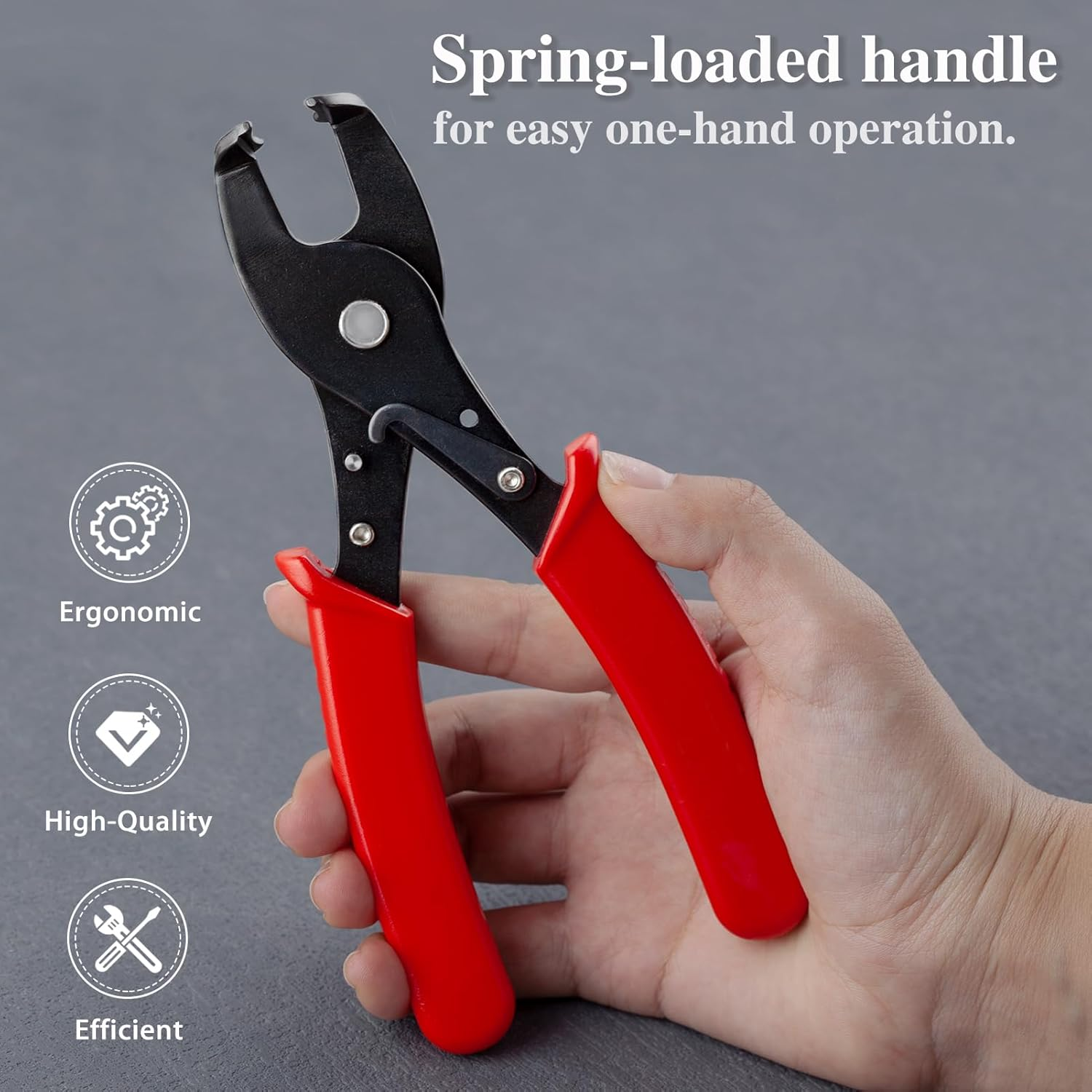 LEONTOOL Strain Relief Crimper, Strain Relief Bushing Pliers Anti-Rust Low Carbon Steel Electrical Pliers Power Cable Fasten Wire Cable Tool for Assembly Electrical Strain Relief Bushing Wire Grommet image number 1