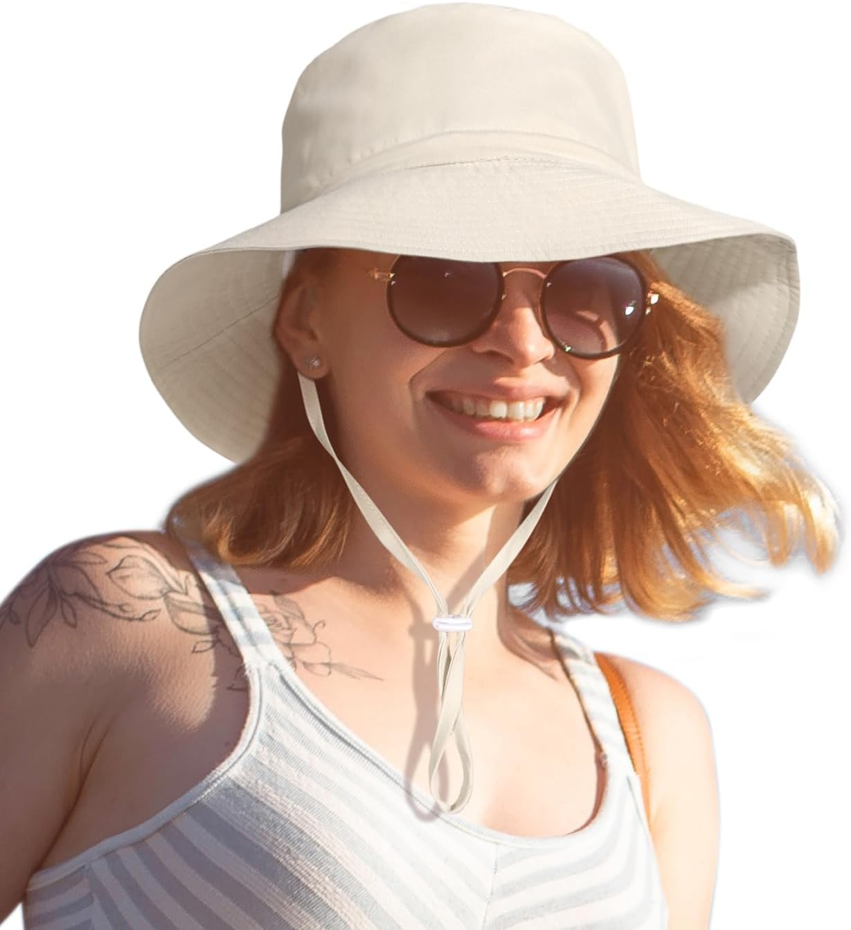 Women Wide Brimmed Sun Hat,Summer Foldable Beach Bucket Hat with UV Protection for Women Young Girls