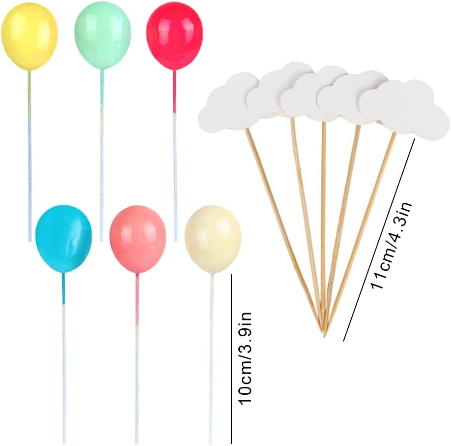 Xihuimay 15Pcs Cake Topper Set: Happy Birthday Banner, Rainbow, Cloud, Star & Balloon Picks for Boys & Girls Birthday Party Decoration image number 3